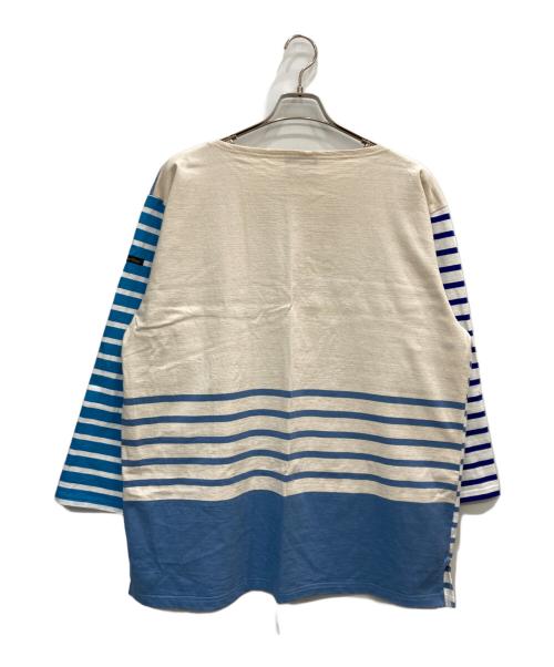 Le minor（ルミノア）Le minor (ルミノア) TOMORROW LAND (トゥモローランド) クレイジーパターンビッグバスクシャツ ホワイト×ブルー サイズ:Fの古着・服飾アイテム