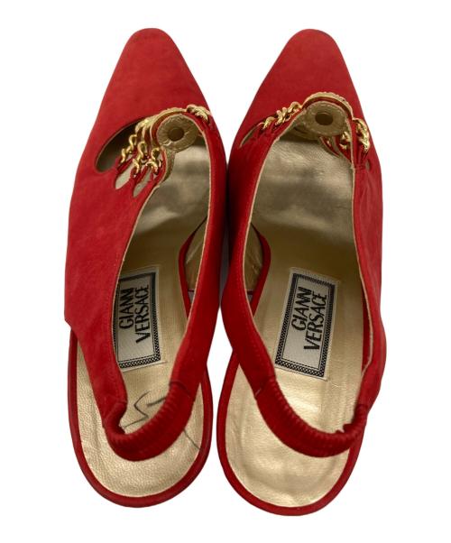 GIANNI VERSACE（ジャンニ・ヴェルサーチ）GIANNI VERSACE (ジャンニ・ヴェルサーチ) メデューサパンプス レッド サイズ:35 1/2の古着・服飾アイテム