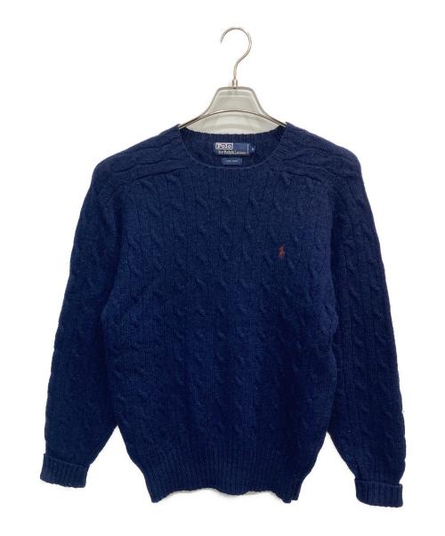 POLO RALPH LAUREN（ポロ・ラルフローレン）POLO RALPH LAUREN (ポロ・ラルフローレン) ケーブルニット ネイビー サイズ:Mの古着・服飾アイテム