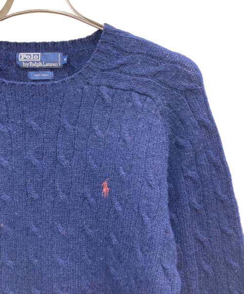 POLO RALPH LAUREN（ポロ・ラルフローレン）POLO RALPH LAUREN (ポロ・ラルフローレン) ケーブルニット ネイビー サイズ:Mの古着・服飾アイテム