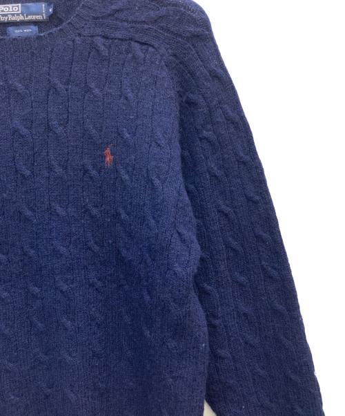 POLO RALPH LAUREN（ポロ・ラルフローレン）POLO RALPH LAUREN (ポロ・ラルフローレン) ケーブルニット ネイビー サイズ:Mの古着・服飾アイテム