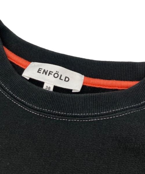 ENFOLD（エンフォルド）ENFOLD (エンフォルド) プリントスウェット ブラック サイズ:38の古着・服飾アイテム
