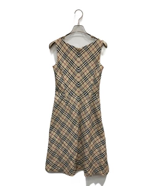 BURBERRY BLUE LABEL（バーバリーロンドンブルーレーベル）BURBERRY BLUE LABEL (バーバリーブルーレーベル) ノバチェックノースリーブワンピース ベージュ サイズ:36の古着・服飾アイテム