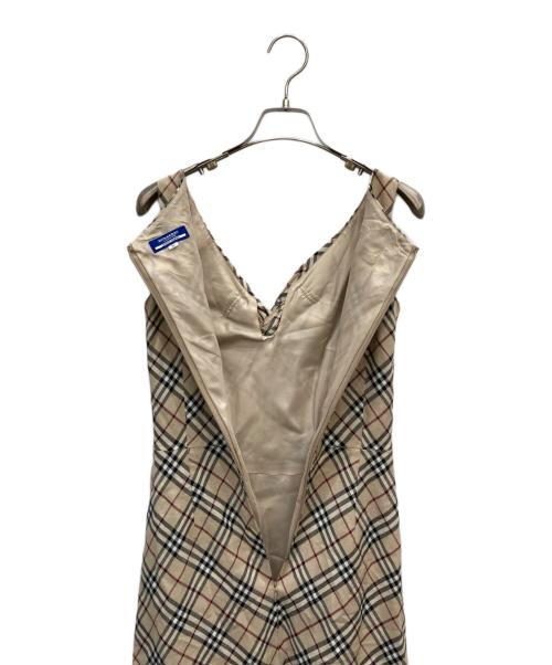 BURBERRY BLUE LABEL（バーバリーロンドンブルーレーベル）BURBERRY BLUE LABEL (バーバリーブルーレーベル) ノバチェックノースリーブワンピース ベージュ サイズ:36の古着・服飾アイテム