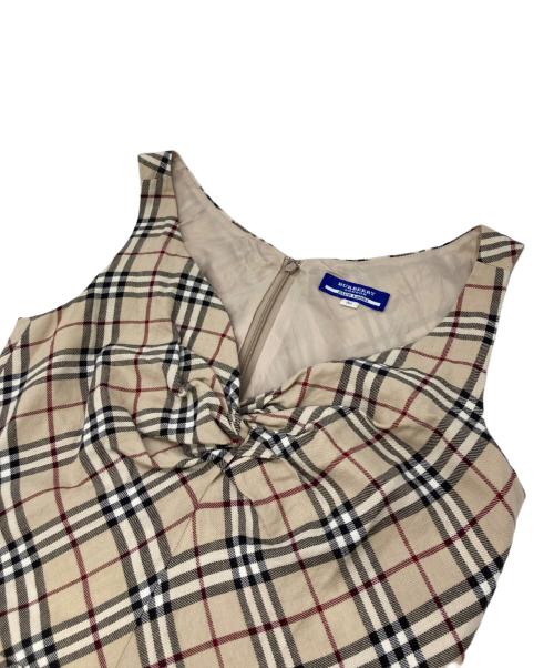 BURBERRY BLUE LABEL（バーバリーロンドンブルーレーベル）BURBERRY BLUE LABEL (バーバリーブルーレーベル) ノバチェックノースリーブワンピース ベージュ サイズ:36の古着・服飾アイテム