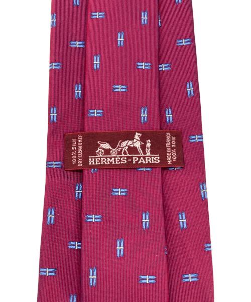 HERMES（エルメス）HERMES (エルメス) シルクネクタイ レッド サイズ:表記なしの古着・服飾アイテム