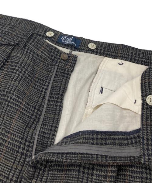 POLO RALPH LAUREN（ポロ・ラルフローレン）POLO RALPH LAUREN (ポロ・ラルフローレン) ウールチェックパンツ グレー×ブラック サイズ:W36の古着・服飾アイテム