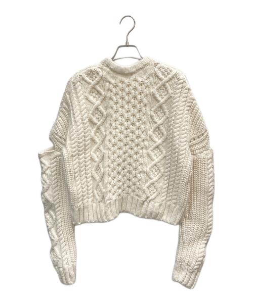 HER.（ハー）HER. (ハー) ショルダーカットケーブルニット アイボリー サイズ:Fの古着・服飾アイテム