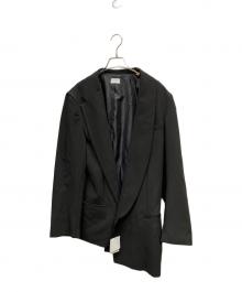 LEANN MOMENT（リーンモーメント）の古着「アシンメトリーテーラードジャケット」｜ブラック