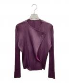 PLEATS PLEASEプリーツプリーズ）の古着「プリーツカーディガン」｜パープル