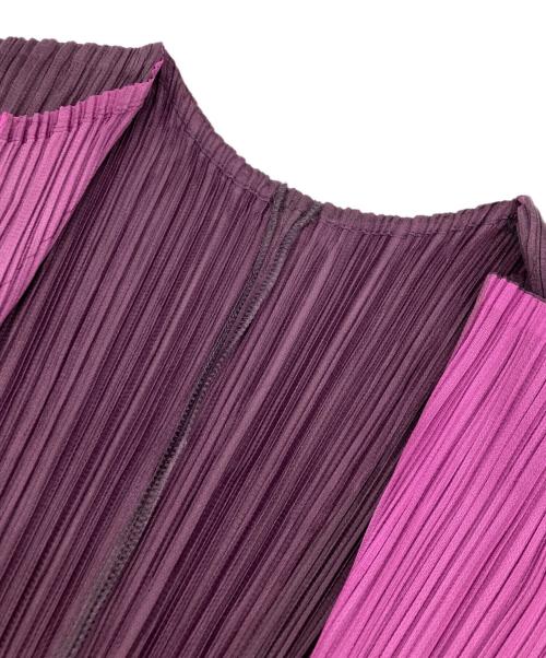 PLEATS PLEASE（プリーツプリーズ）PLEATS PLEASE (プリーツプリーズ) プリーツカーディガン パープル サイズ:3の古着・服飾アイテム