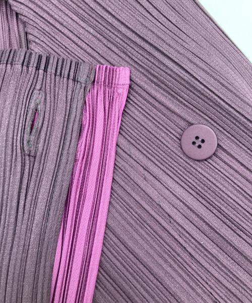 PLEATS PLEASE（プリーツプリーズ）PLEATS PLEASE (プリーツプリーズ) プリーツカーディガン パープル サイズ:3の古着・服飾アイテム