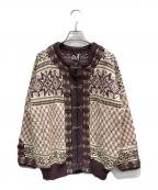 DALE OF NORWAYダーレ オブ ノルウェイ）の古着「チロルニットカーディガン」｜パープル×アイボリー