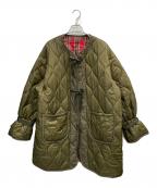 CHILD WOMANチャイルドウーマン）の古着「前リボンミリタリーキルティングコート」｜カーキ