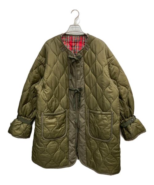 CHILD WOMAN（チャイルドウーマン）CHILD WOMAN (チャイルドウーマン) 前リボンミリタリーキルティングコート カーキ サイズ:Fの古着・服飾アイテム