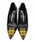 中古・古着 Manolo Blahnik (マノロブラニク) タータンチェックヒールパンプス イエロー サイズ:36 1/2：8000円
