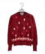 BALLANTYNEバランタイン）の古着「カシミヤアーガイルニット」｜レッド