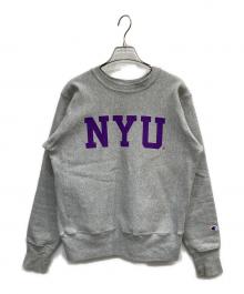 Champion REVERSE WEAVE×NYU（チャンピオン リバース ウィーブ×エヌワイユー）の古着「プリントスウェット」｜グレー