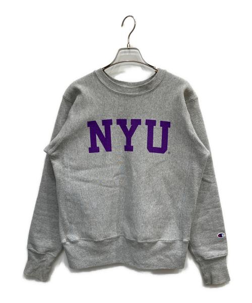 Champion REVERSE WEAVE（チャンピオン リバース ウィーブ）Champion REVERSE WEAVE (チャンピオン リバース ウィーブ) NYU (エヌワイユー) プリントスウェット グレー サイズ:MEDIUMの古着・服飾アイテム