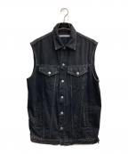 JOHN LAWRENCE SULLIVANジョン ローレンス サリバン）の古着「WASHED DENIM SLEEVELESS」｜ブラック