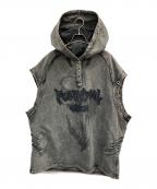 PERSONSOULパーソンソウル）の古着「Sleeveless Hoodie」｜グレー