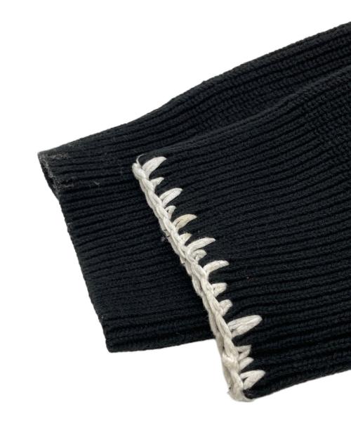 MAISON SPECIAL（メゾンスペシャル）MAISON SPECIAL (メゾンスペシャル) Barbed Wire Embroidery Prime-Over Crew Neck Knit Pullover ブラック サイズ:2の古着・服飾アイテム