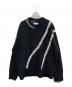 MAISON SPECIAL（メゾンスペシャル）の古着「Barbed Wire Embroidery Prime-Over Crew Neck Knit Pullover」｜ブラック