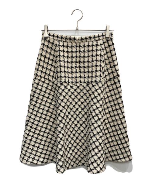 ANAYI（アナイ）ANAYI (アナイ) ツィードチェック切り替え スカート ホワイト×ブラック サイズ:38の古着・服飾アイテム