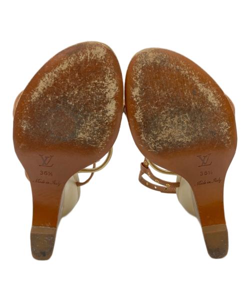 LOUIS VUITTON（ルイ ヴィトン）LOUIS VUITTON (ルイ ヴィトン) ウェッジソールサンダル ブラウン サイズ:36 1/2の古着・服飾アイテム