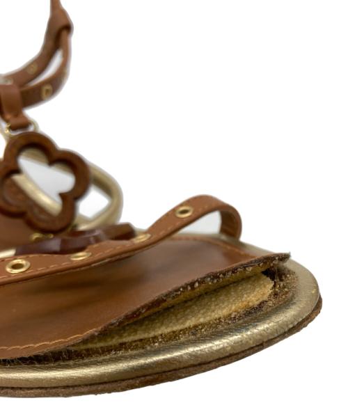 LOUIS VUITTON（ルイ ヴィトン）LOUIS VUITTON (ルイ ヴィトン) ウェッジソールサンダル ブラウン サイズ:36 1/2の古着・服飾アイテム