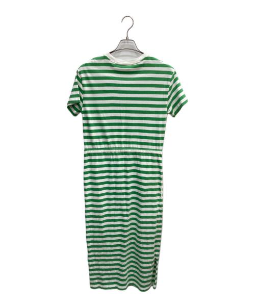 LACOSTE（ラコステ）LACOSTE (ラコステ) コットンジャージクルーネックドレス グリーン×ホワイト サイズ:XSの古着・服飾アイテム