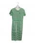 LACOSTE（ラコステ）の古着「コットンジャージクルーネックドレス」｜グリーン×ホワイト