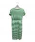 LACOSTE (ラコステ) コットンジャージクルーネックドレス グリーン×ホワイト サイズ:XS：3500円