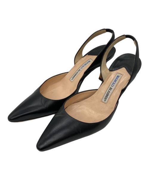 Manolo Blahnik（マノロブラニク）Manolo Blahnik (マノロブラニク) ストラップパンプス ブラック サイズ:36 1/2の古着・服飾アイテム