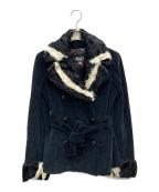 DOLCE & GABBANAドルチェ＆ガッバーナ）の古着「ファー切替ベロアジャケット」｜ブラック