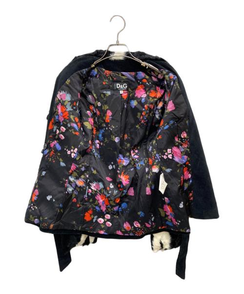 DOLCE & GABBANA（ドルチェ＆ガッバーナ）DOLCE & GABBANA (ドルチェ＆ガッバーナ) ファー切替ベロアジャケット ブラック サイズ:38の古着・服飾アイテム