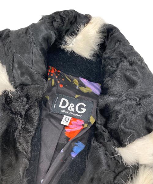 DOLCE & GABBANA（ドルチェ＆ガッバーナ）DOLCE & GABBANA (ドルチェ＆ガッバーナ) ファー切替ベロアジャケット ブラック サイズ:38の古着・服飾アイテム