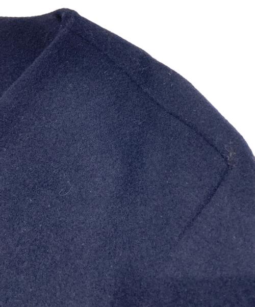 LANVIN en Bleu（ランバンオンブルー）LANVIN en Bleu (ランバンオンブルー) ノーカラーウールコート ネイビー サイズ:36の古着・服飾アイテム