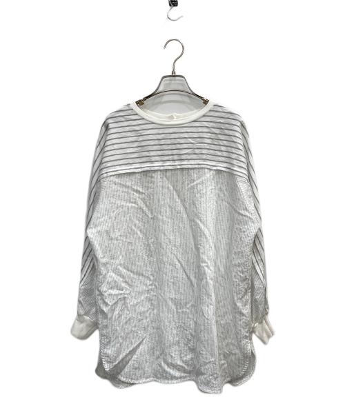 BEARDSLEY（ビアズリー）BEARDSLEY (ビアズリー) ストライプブラウス ホワイト サイズ:Fの古着・服飾アイテム