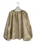 BEARDSLEYビアズリー）の古着「切替ギャザーブラウス」｜ベージュ