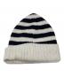 MONCLER (モンクレール) ニット帽 ホワイト×ブラック サイズ:L：16000円
