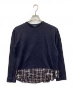 COMME des GARCONS HOMMEコムデギャルソン オム）の古着「ドッキングカットソー」｜ネイビー