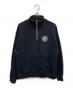 HUFハフ）の古着「ハーフジップスウェット」｜ブラック