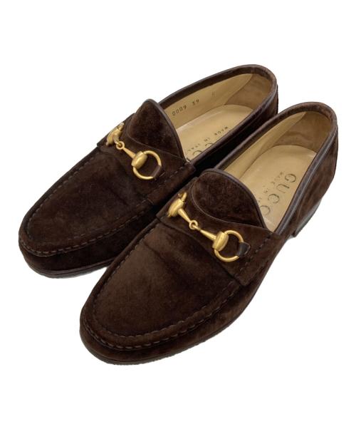 GUCCI（グッチ）GUCCI (グッチ) スエードホースビットローファー ブラウン サイズ:39の古着・服飾アイテム