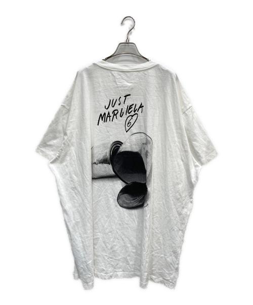MM6 Maison Margiela（エムエムシックスメゾンマルジェラ）MM6 Maison Margiela (エムエムシックスメゾンマルジェラ) バックプリントビッグシルエットTシャツ ホワイト サイズ:Sの古着・服飾アイテム