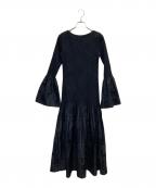 FRAY IDフレイ アイディー）の古着「シャーリングパネルワンピース」｜ブラック