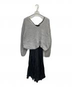 Snidelスナイデル）の古着「深Vニットセットキャミワンピース」｜グレー