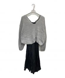 Snidel（スナイデル）の古着「深Vニットセットキャミワンピース」｜グレー