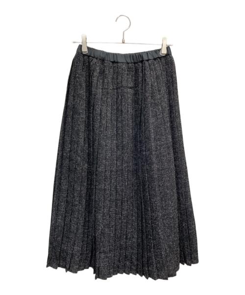 BONLECILL noir（ボンルシールノワール）BONLECILL noir (ボンルシールノワール) ランジツイードペプラムノーカラージャケット＆プリーツスカート ブラック サイズ:Fの古着・服飾アイテム