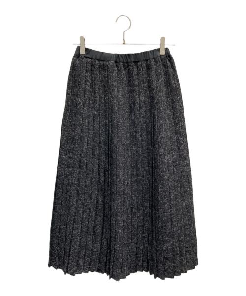 BONLECILL noir（ボンルシールノワール）BONLECILL noir (ボンルシールノワール) ランジツイードペプラムノーカラージャケット＆プリーツスカート ブラック サイズ:Fの古着・服飾アイテム